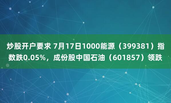 炒股开户要求 7月17日1000能源（399381）指数跌0.05%，成份股中国石油（601857）领跌